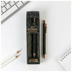 Ручка пластик в подарочной коробке Для великих планов , шариковая, синяя паста 0,7мм Случай