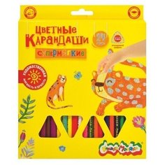 Карандаши цветные 24 цвета Каляка-Маляка Премиум (d=4мм, утолщенные мягкие, 3гр) (КМКМ24), 6 уп.
