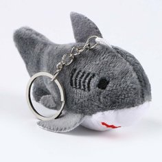 Мягкая игрушка «Акула» на брелоке, 10 см, цвет серый NO Name