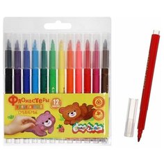 Фломастеры 12цв трехгранные легкосмываемые, трехгран. захват ФТГКМ12 1 набор Случай