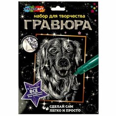 Гравюра 18х24 см, ретривер, серебро MultiArt SCRATCH-SLV-DOGGY Мульти Арт