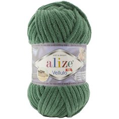 Пряжа Alize Velluto зеленый (532), 100%микрополиэстер, 68м, 100г, 2шт