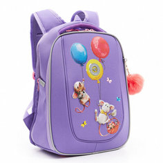 Школьный рюкзак GRIZZLY RAf-392-3 лаванда, 29х36х18