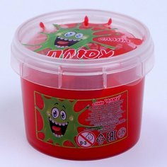 Слайм –Плюх "Новый Год", контейнер, 90 гр. Красный Miki Market