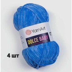 Пряжа YarnArt Dolce baby Темно-голубой (777) 4 мотка 50 г/85 м (100% микрополиэстер) ярнарт дольче беби