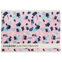 Альбом для рисования A5, 24 листа на скрепке "Мазки", обложка мелованный картон, блок 100 г/м2 Нет бренда