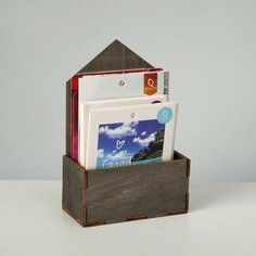 Подставка под открытки 1 ячейка 150*100*50, толщина 4мм, цвет полисандр NO Name