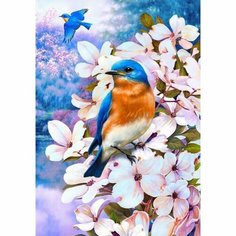 Алмазная мозаика «Птичка на цветущей ветке» 30 × 40 см Алмазное хобби
