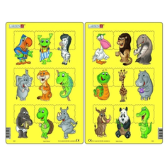 Пазл Larsen "Животные 2", в ассортименте, 9 деталей N6
