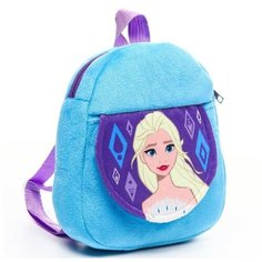 Рюкзак плюшевый "Эльза", на молнии, с карманом, 19х22 см, Холодное сердце Disney
