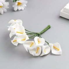 Декор для творчества Белые каллы (набор-букет 12 цветков) 10 см, 12 шт. Китай