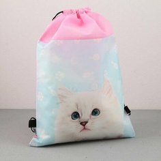 Сумка для обуви "Мысли кота", нетканное полотно, размер 41х31 см Made in China