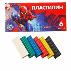 Пластилин 6 цветов 90 г Супергерой, Человек-паук Made in China