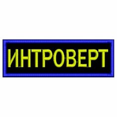 Нашивка интроверт на липучке, шеврон тактический на одежду 6*2 см, цвет №05. Патч с вышивкой Shevronpogon, Россия