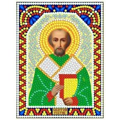 Алмазная мозаика именная икона Св. Руслан (Рустик) размер 10,5/14, 5 см в состав набора входит холст с спец. покрытием, мозаика, пинцет, контейнер НАСЛЕДИЕ