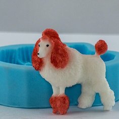 Силиконовая форма для мыла Пудель 2D, для свечей, гипса 1шт Нет бренда