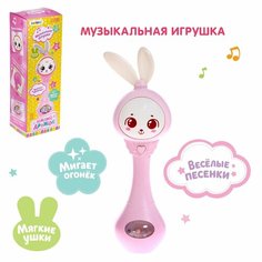 Музыкальная погремушка «Милый дружок», звук, свет, цвет розовый Zabiaka