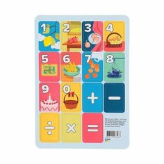 Обучающая игра Квадра - Фрукты, Цифры и знаки магнитные, 21х15 см, 1 шт. Издательская группа "КВАДРА"