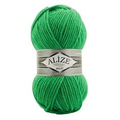 Пряжа Alize Superlana Maxi, 25 % шерсть, 75 % акрил, 100 г, 100 м, 5 шт., зеленый