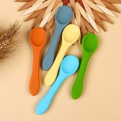 Ложка силиконовая детская, для мальчика, цвет микс