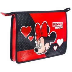 Папка для тетрадей А4, на молнии, с эффектом металлика, Минни Маус Disney