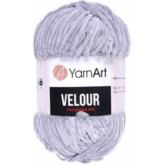 Пряжа YarnArt Velour светло-серый (867), 100%микрополиэстер, 170м, 100г, 5шт