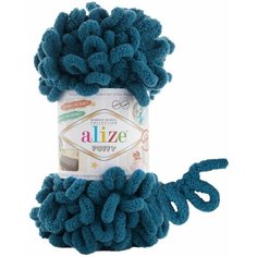 Пряжа Alize Puffy петроль (646), 100%микрополиэстер, 9м, 100г, 3шт
