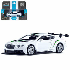 ТМ "Автопанорама" Машинка металлическая 1:43 Bentley Continental GT3, белый, откр. двери, инерция, в