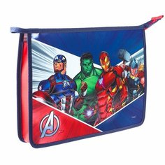 Папка для тетрадей А4, на молнии, с эффектом металлика, Мстители Marvel