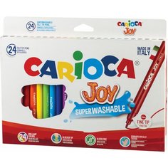 Фломастеры CARIOCA (Италия) "Joy", 24 цвета, суперсмываемые, вентилируемый колпачок, картонная коробка, 40615