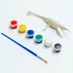Набор для творчества «Раскрась плезиозавра», краска 6 цветов по 2 мл, кисть NO Name