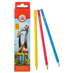Карандаши 6 цветов Koh-I-Noor 3551, "Животные", европодвес