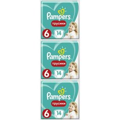 Pampers Подгузники-трусики Pants Extra Large для малышей 15+ кг, 14шт/уп, 3 уп