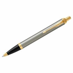 Ручка шариковая Parker "IM Brushed Metal GT" синяя, 1,0мм, кнопочн, подарочная упаковка