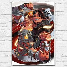 Картина по номерам на холсте игра Baldurs Gate 3 (Карлах, Балдурс Гейт, PS, PC, XBOX, SWITCH) - 12591 В 60x40 Бруталити