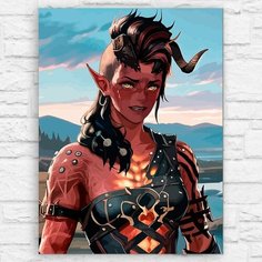 Картина по номерам на холсте игра Baldurs Gate 3 (Балдурс, Карлах, PS, PC, XBOX, SWITCH) - 12587 В 30x40 Бруталити