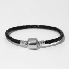 Основа для браслета Бусинка, цвет чeрный в серебре, 16 размер Китай