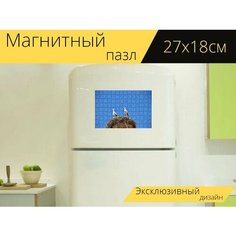 Магнитный пазл "Гнездо аиста, гнездо, аисты" на холодильник 27 x 18 см. Lots Prints