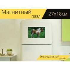Магнитный пазл "Пони, животное, милый" на холодильник 27 x 18 см. Lots Prints