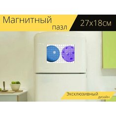 Магнитный пазл "Мячик, детский, пластмассовый" на холодильник 27 x 18 см. Lots Prints