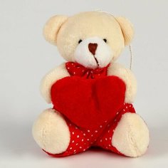 Мягкая игрушка «Медведь с сердцем» на подвесе, виды микс NO Name