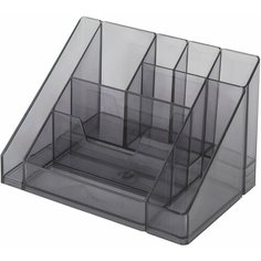 Подставка-органайзер BRAUBERG GRAND OFFICE, 9 отделений, 115х160х105 мм, тонированная серая, 238099, ОР11
