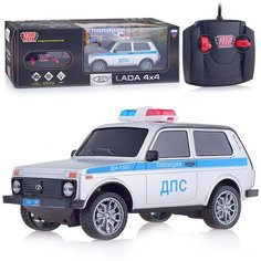 Машина, машинка на пульте управления LADA Полиция 18 см, (свет, сер.) в коробке Технопарк
