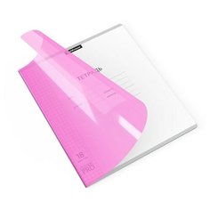Тетрадь школьная ученическая с пластиковой обложкой на скобе А5+, ErichKrause CoverPrо Neon, клетка, 18 листов, розовая
