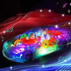 Детская светящиеся прозрачная машинка, прозрачно-синяя Нет бренда