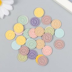 Декор для творчества кожзам "Смайлы" набор 30 шт 1,7х1,7 см Арт Узор