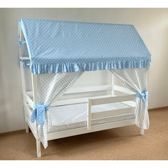 Текстиль на кроватку домик 160х80 (звезды голубые) ТД-15 Монарх