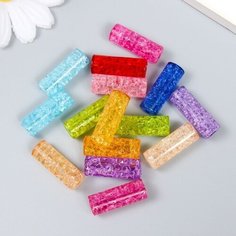 Бусины для творчества пластик "Цилиндр. Пузырьки" набор 15 шт микс 0,9х0,9х2,6 см Арт Узор