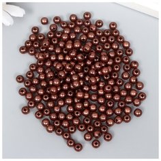 Набор бусин для творчества пластик "Шоколадно-коричневый" набор 200 шт d=0,6 см Арт Узор