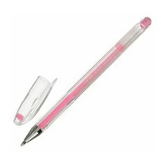 Ручка гелевая CROWN "Hi-Jell Pastel" розовая пастель узел 0 8 мм линия письма 0 5 мм, 12 шт